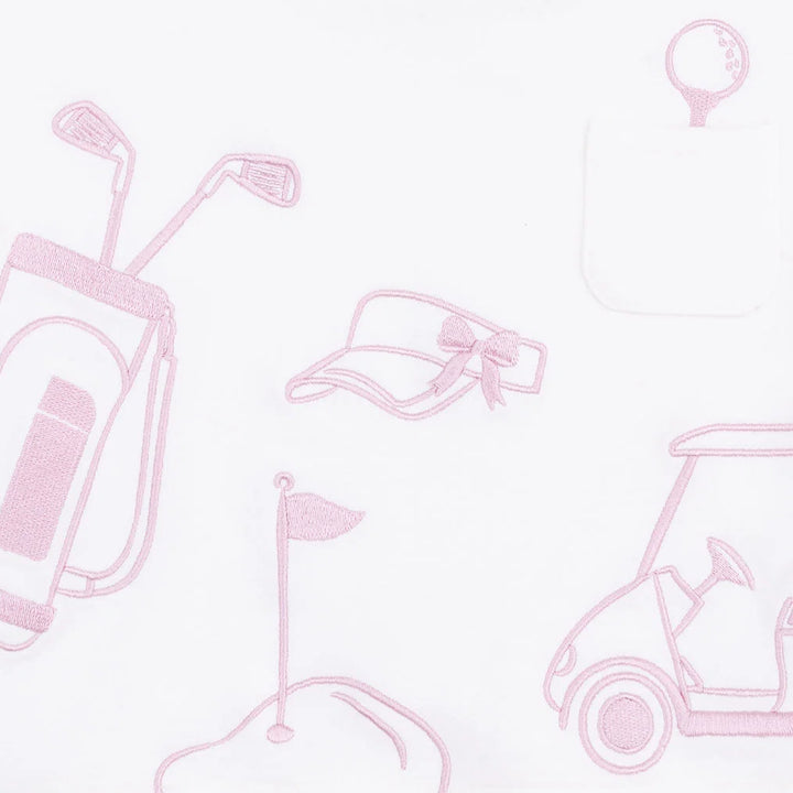 Golf - Drop Sleeve Sweatshirt White and Pink