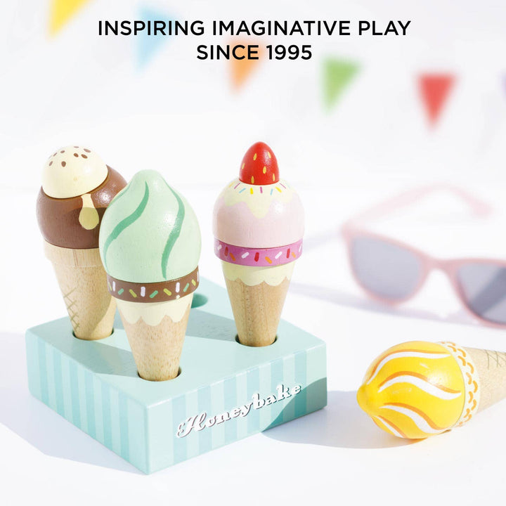 Wooden Ice Cream Cones Set by Le Toy Van - lifestyle view