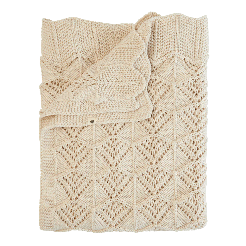 Knitted Wavy Blanket by Bibs - back view