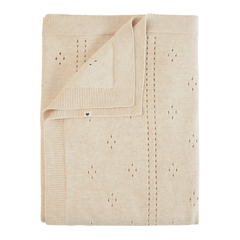 Knitted Blanket Pointelle by Bibs - back view