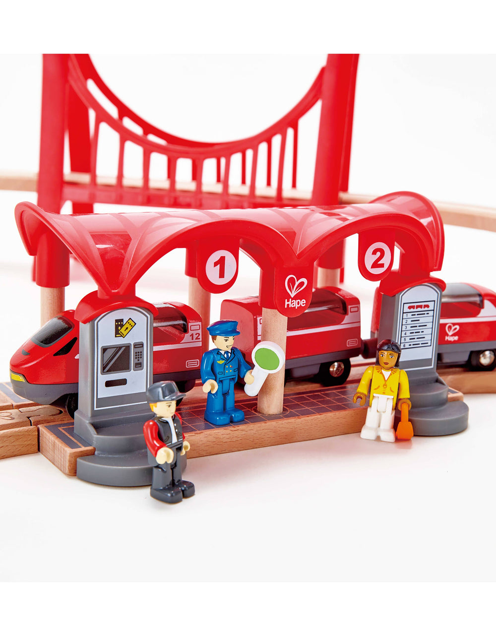 Busy City Rail Set by Hape Toys - back view