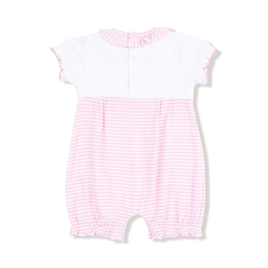 Pink Baby Golf Carats Ruffle Collar Romper