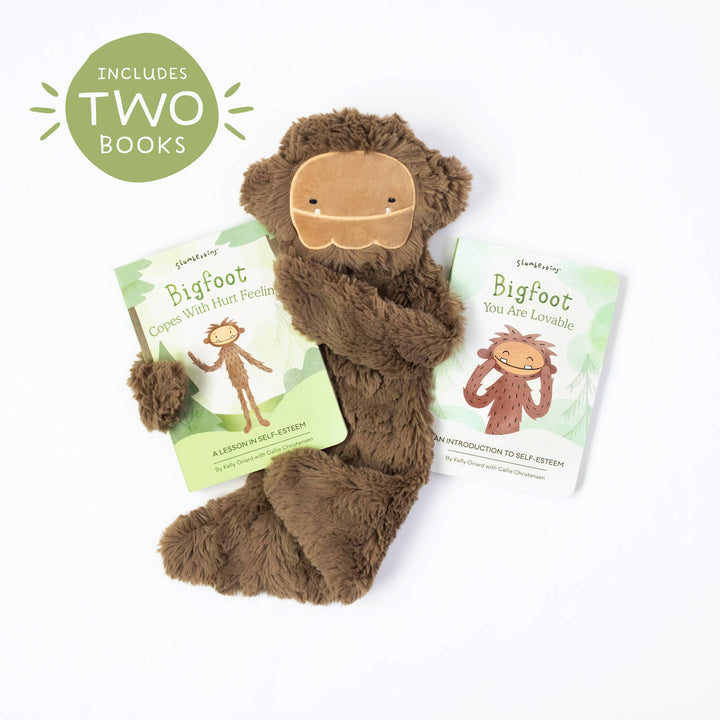 Bigfoot's Self Esteem Plush Snuggler Set - with 2 books! by Slumberkins Inc. - stuffed animal toy