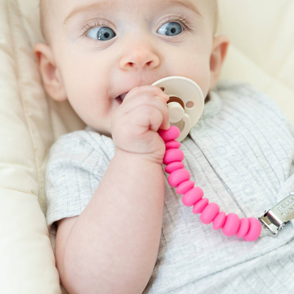 Punch Pacifier Clip: Pink by Bella Tunno - alternate view