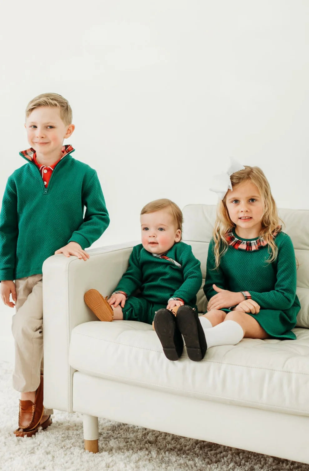 Green Quilted Girls Dress