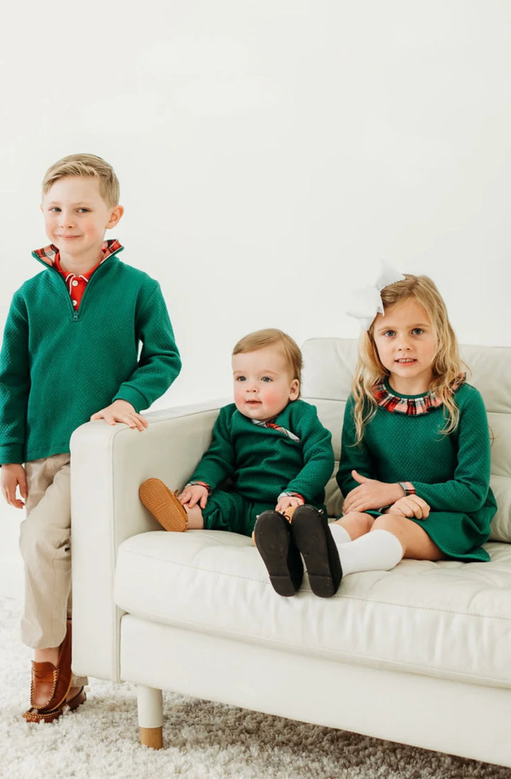 Green Quilted Girls Dress