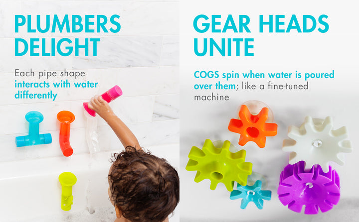 Pipes & Cogs & Tubes Bath Toy Bundle