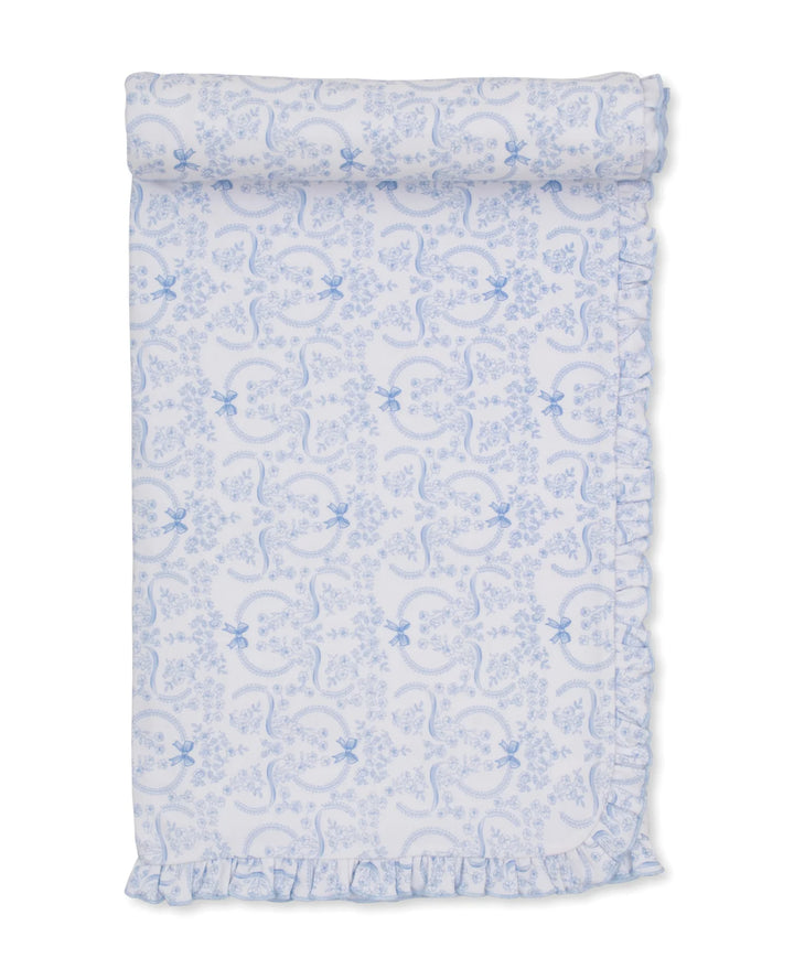 Delicate Blooming Bows Blue Blanket