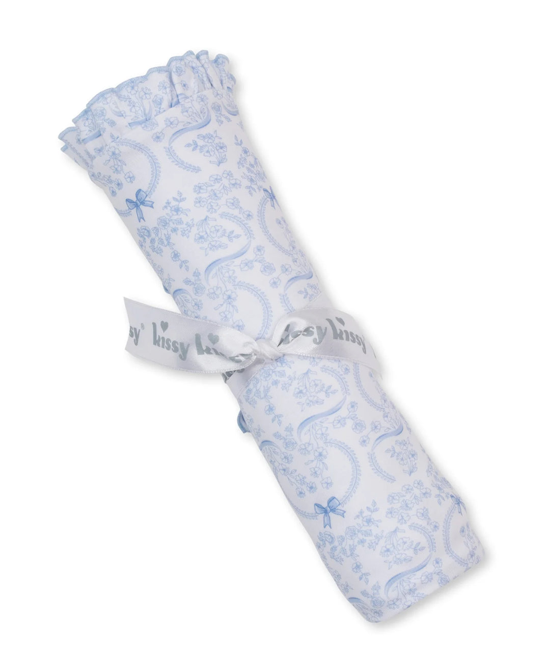 Delicate Blooming Bows Blue Blanket