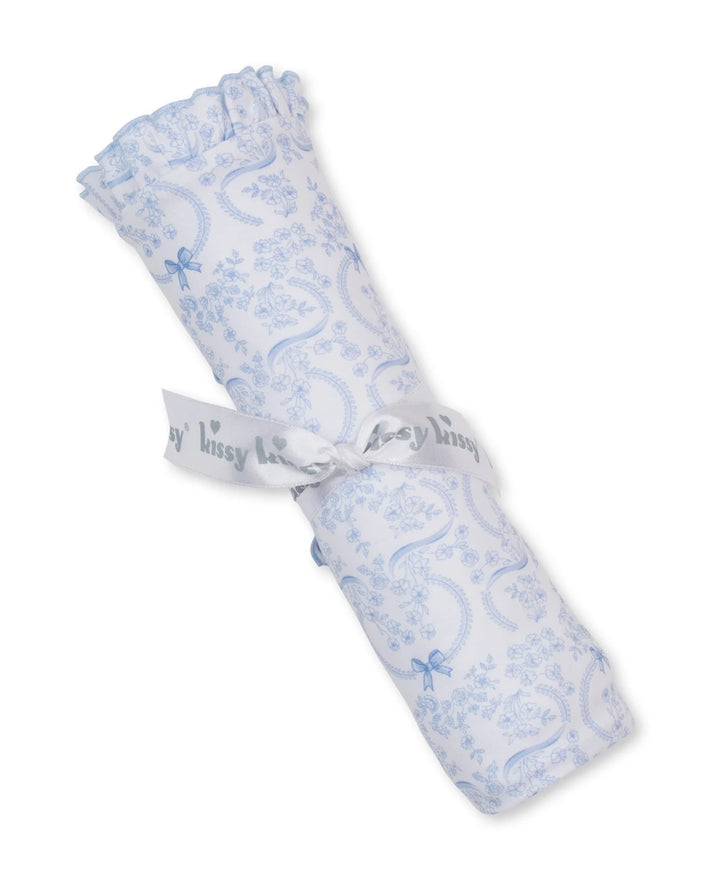 Delicate Blooming Bows Blue Blanket