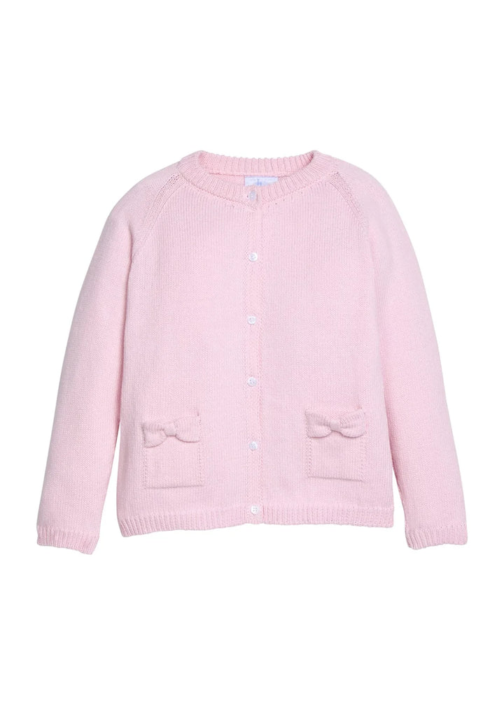 Bow Pocket Cardigan - Light Pink