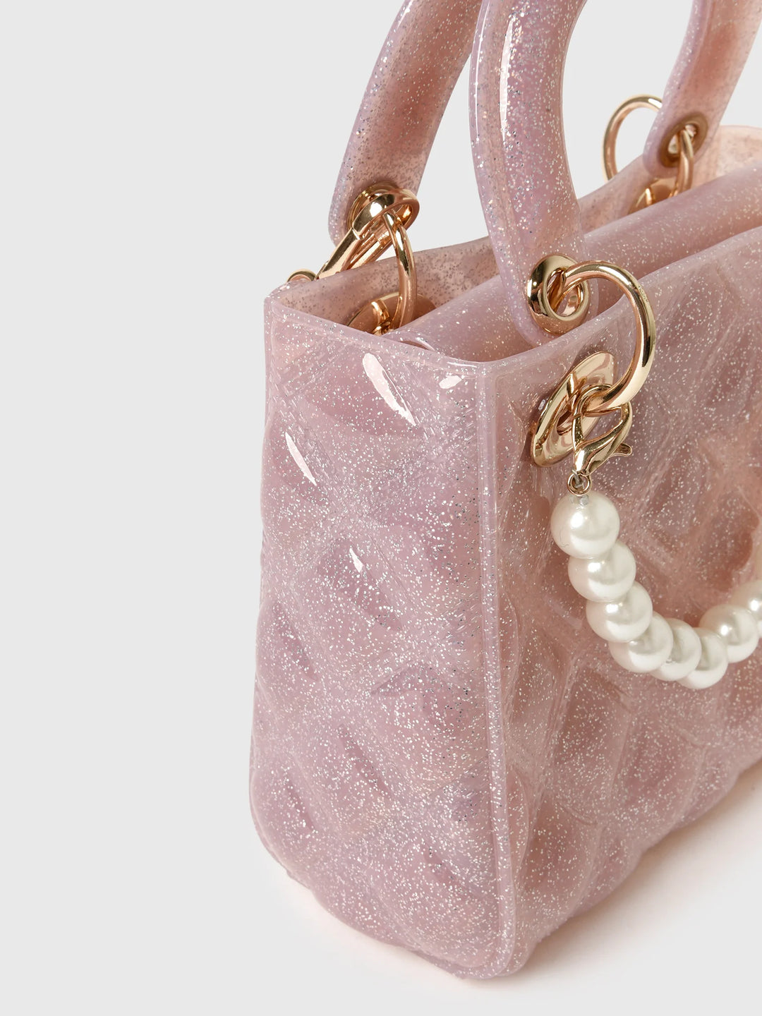 Pink Pearl Quilted  Purse