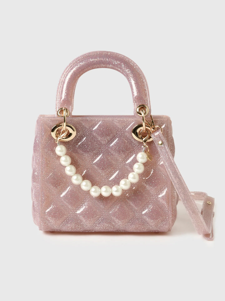 Pink Pearl Quilted  Purse