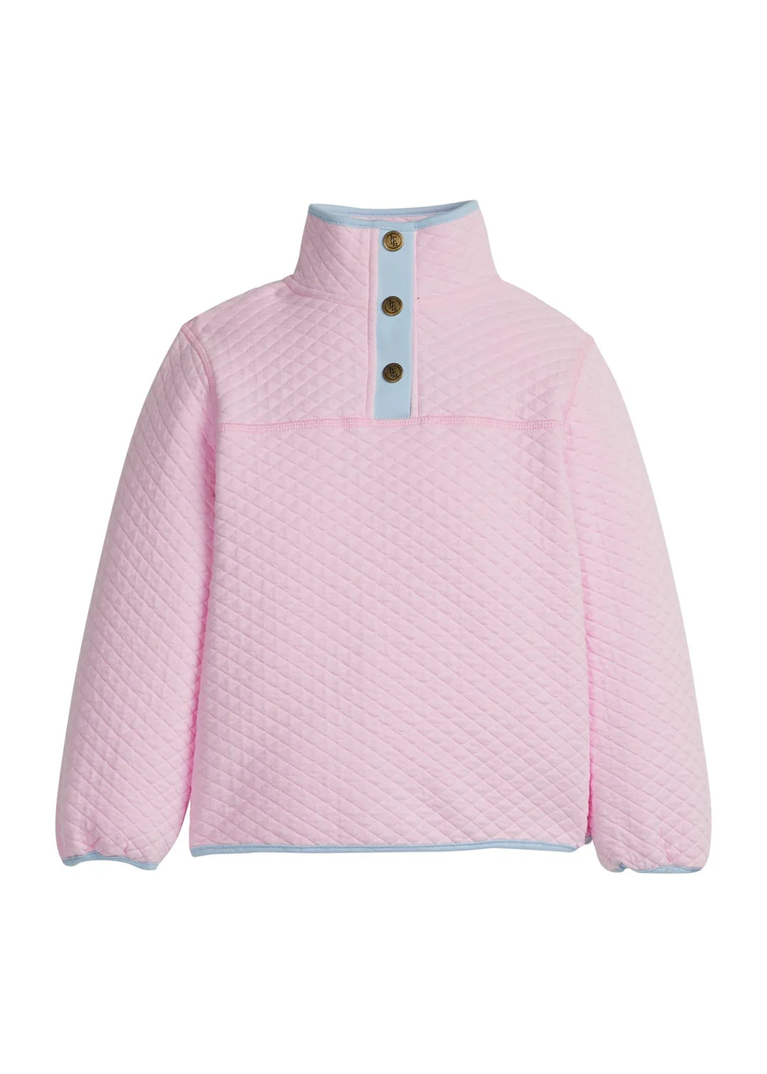 Classic Quilted Pullover - Light Pink with Light Blue