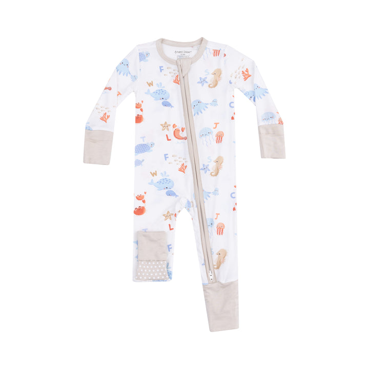 Coastal Abcs 2 Way Zipper Romper
