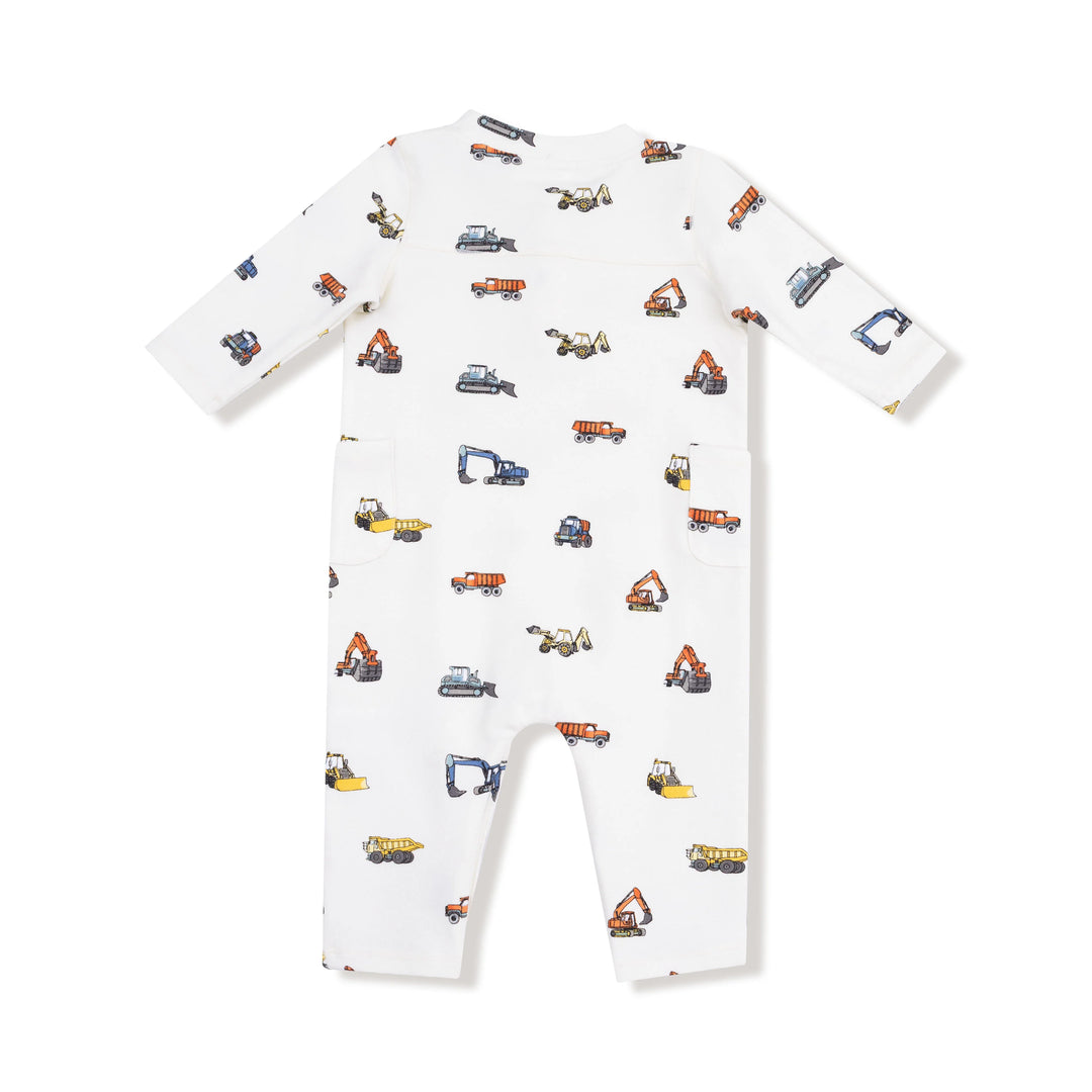 Construction Vehicles French Terry Uni Romper