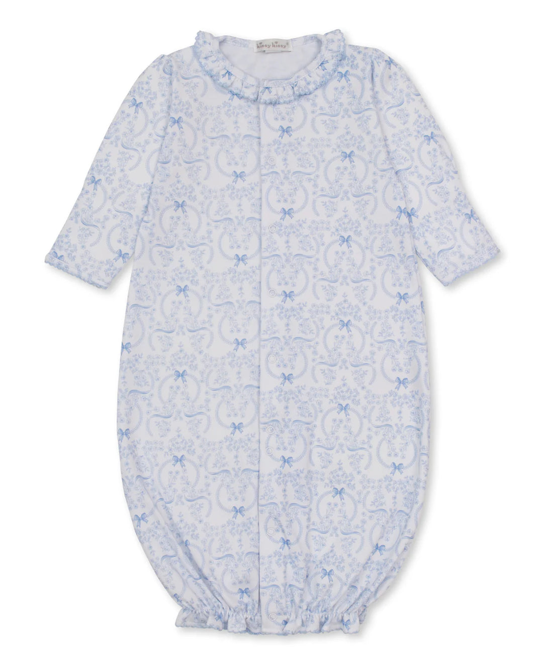 Delicate Blooming Bows Blue Convertible Gown