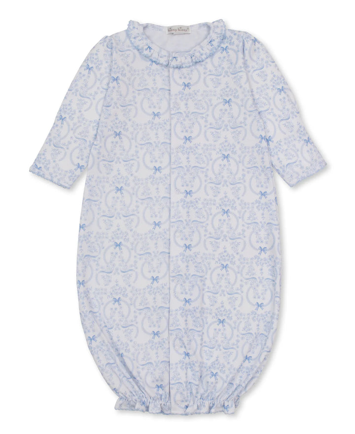 Delicate Blooming Bows Blue Convertible Gown