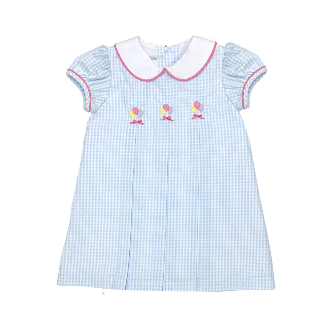 Birthday Camilla Dress, Light Blue Medium Gingham