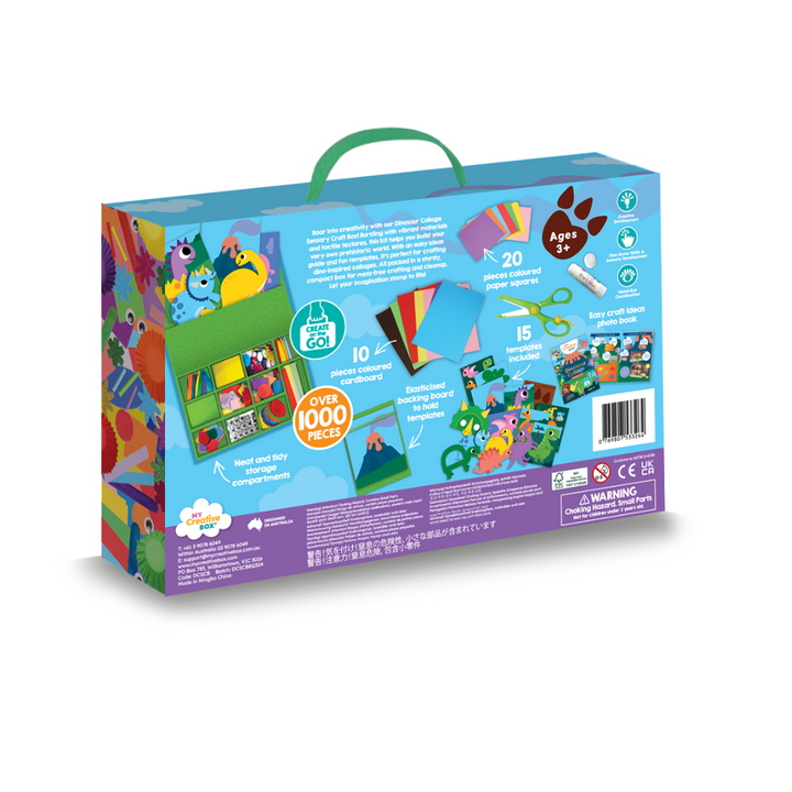 Dinosaur Collage Sensory Activity Box by Connetix - kids art and craft set