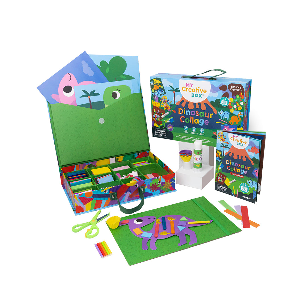 Dinosaur Collage Sensory Activity Box by Connetix - back view