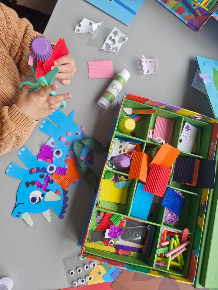 Dinosaur Collage Sensory Activity Box by Connetix - detail view