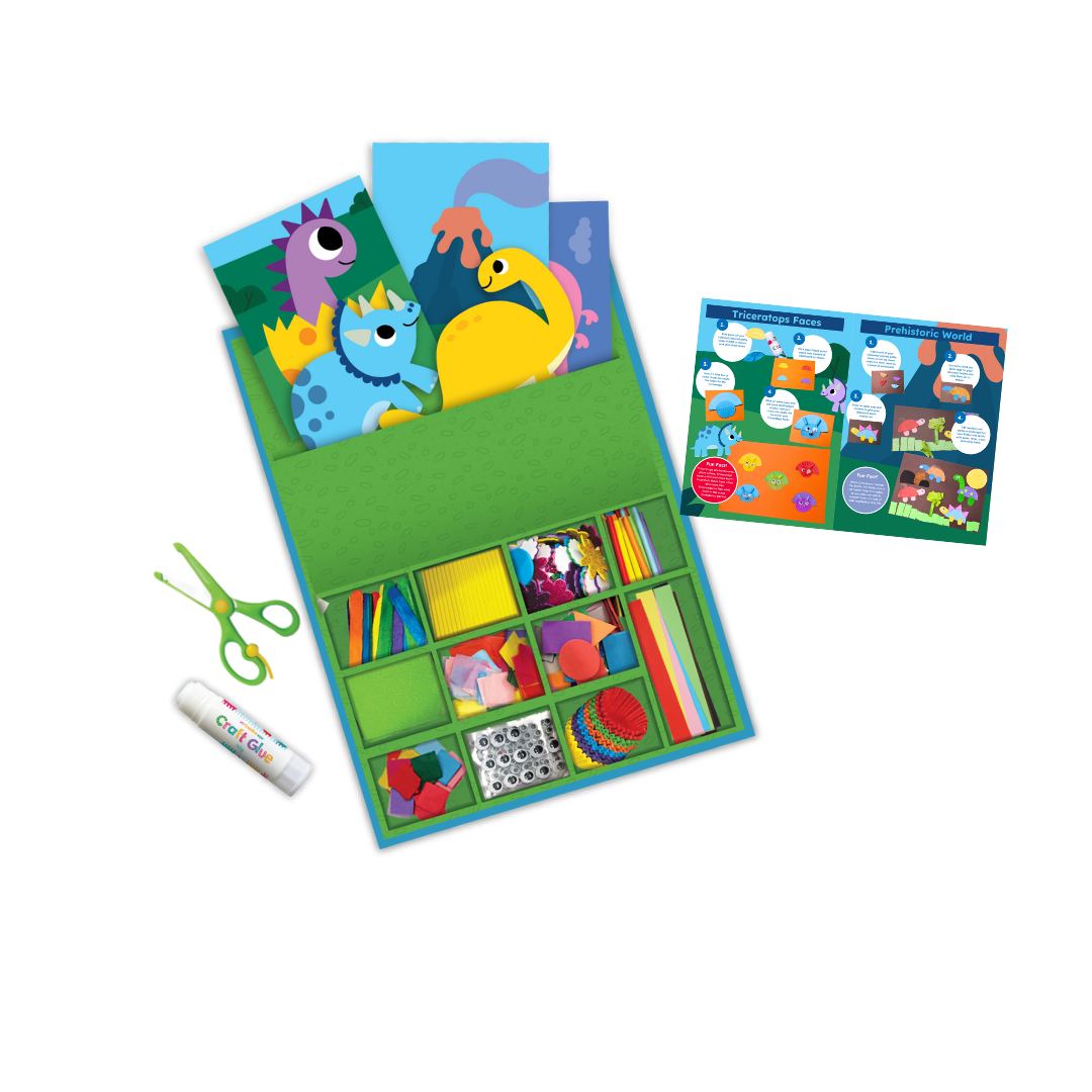 Dinosaur Collage Sensory Activity Box by Connetix - lifestyle view