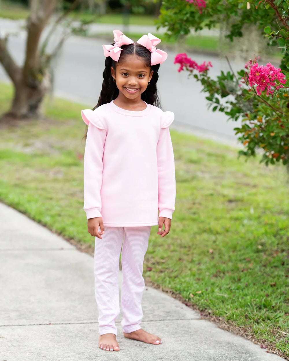 Light Pink Stripe Leggings by Jelly Bean - alternate view