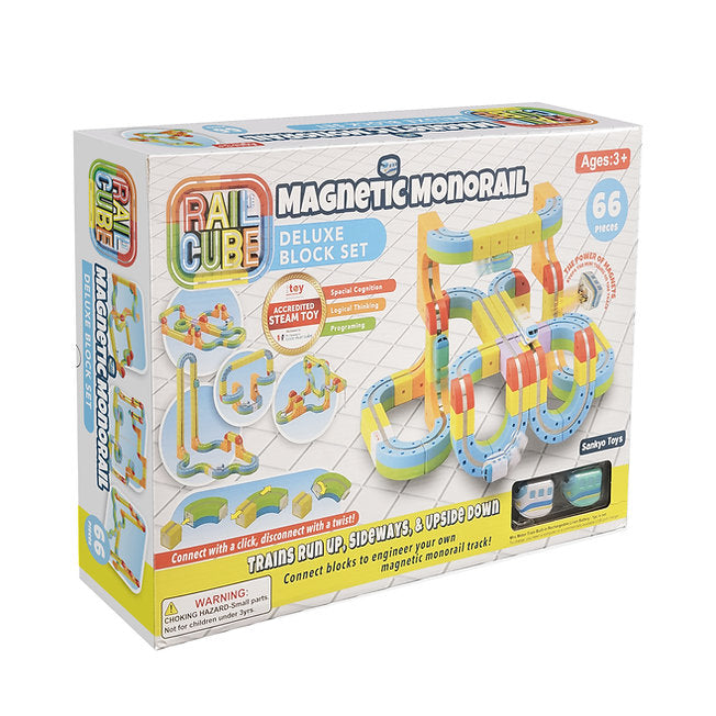 Magnetic Monorail Deluxe Set by Rail Cube - back view