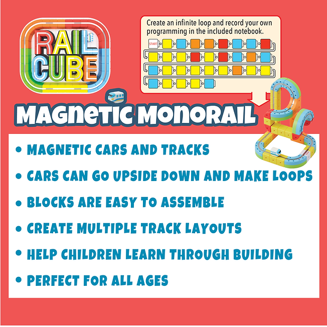 Magnetic Monorail Deluxe Set by Rail Cube - lifestyle view