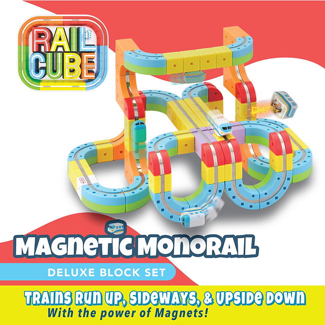 Magnetic Monorail Deluxe Set by Rail Cube - alternate angle