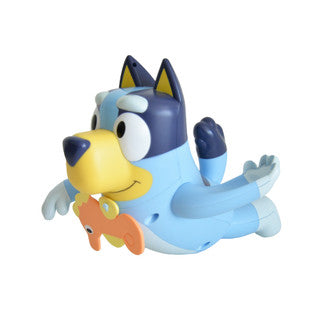 Toomies Swimming Bluey Bath Toy with Seahorse by Cuddles & Carriages - detail view