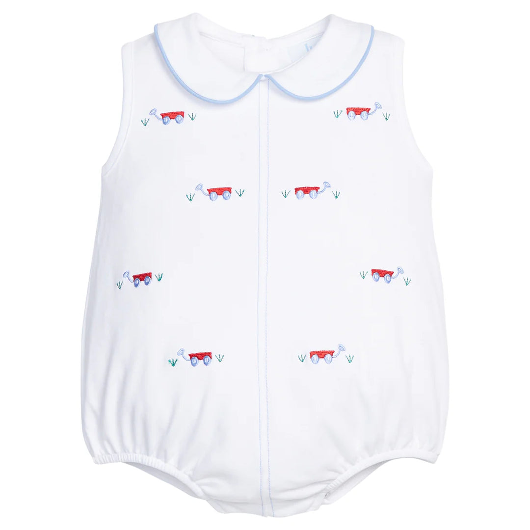 Wagon Embroidered Peter Pan Bubble by Little English - baby one-piece romper