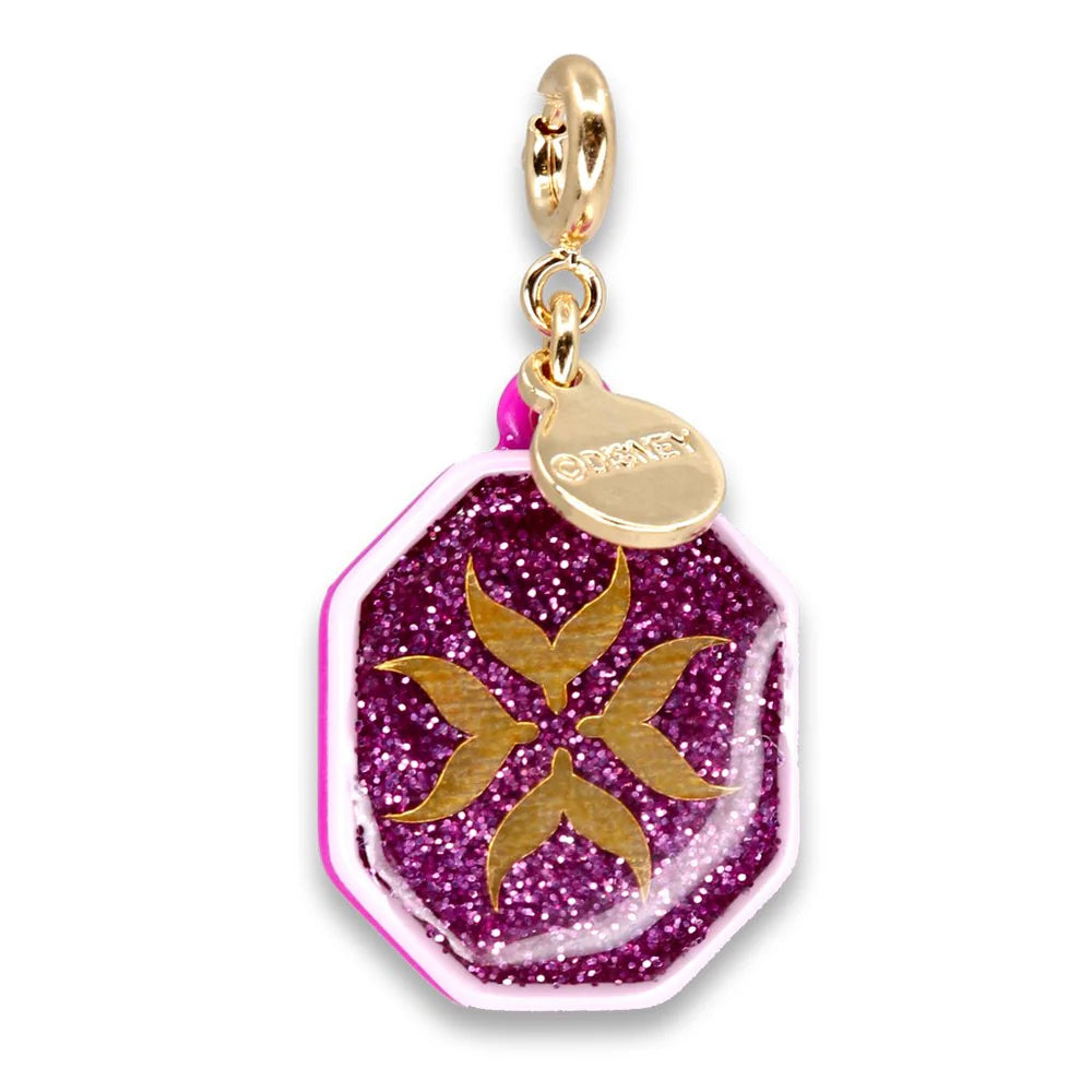 Gold Glitter Anna Charm by Charm It! - back view