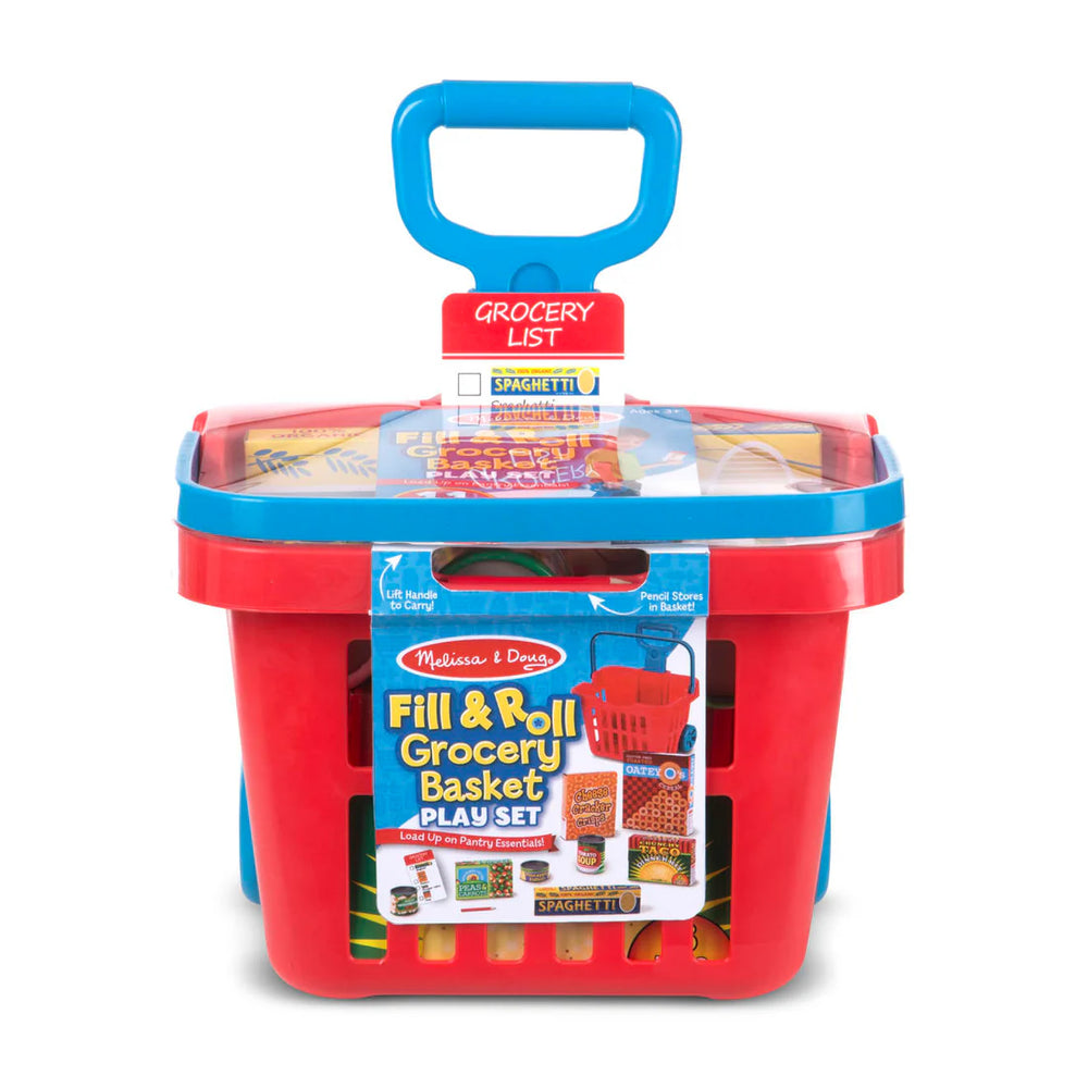 Fill & Roll Grocery Basket Play Set by Melissa & Doug - back view