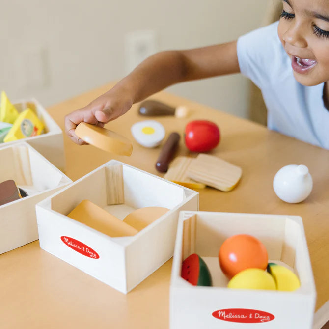 Food Groups - Wooden Play Food by Melissa & Doug - back view