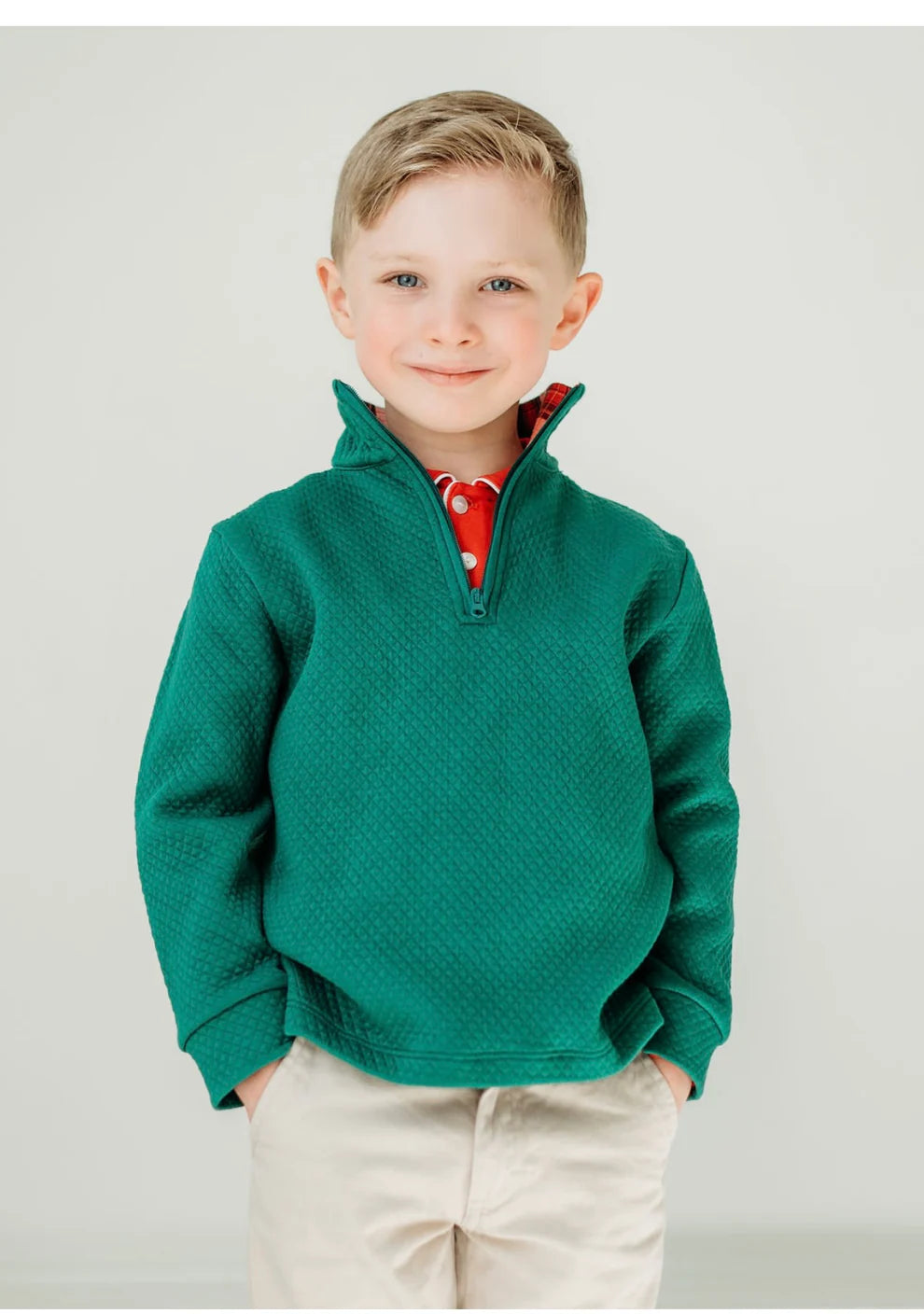 Green Quilted Pullover