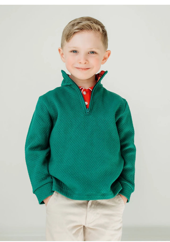 Green Quilted Pullover