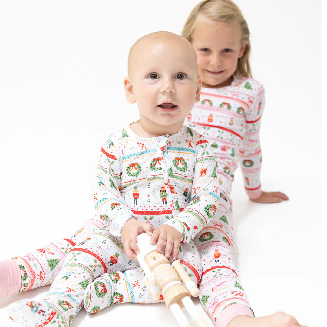 Nutcracker Fair Isle  2 Way Zipper Footie