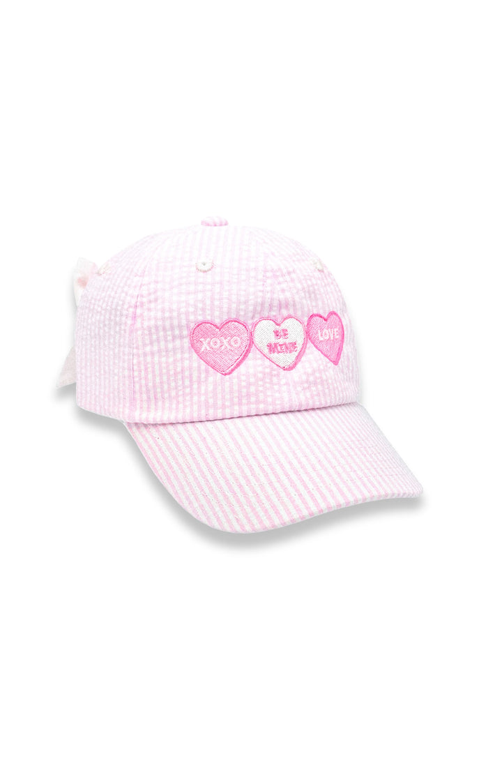 Candy Hearts Bow Baseball Hat