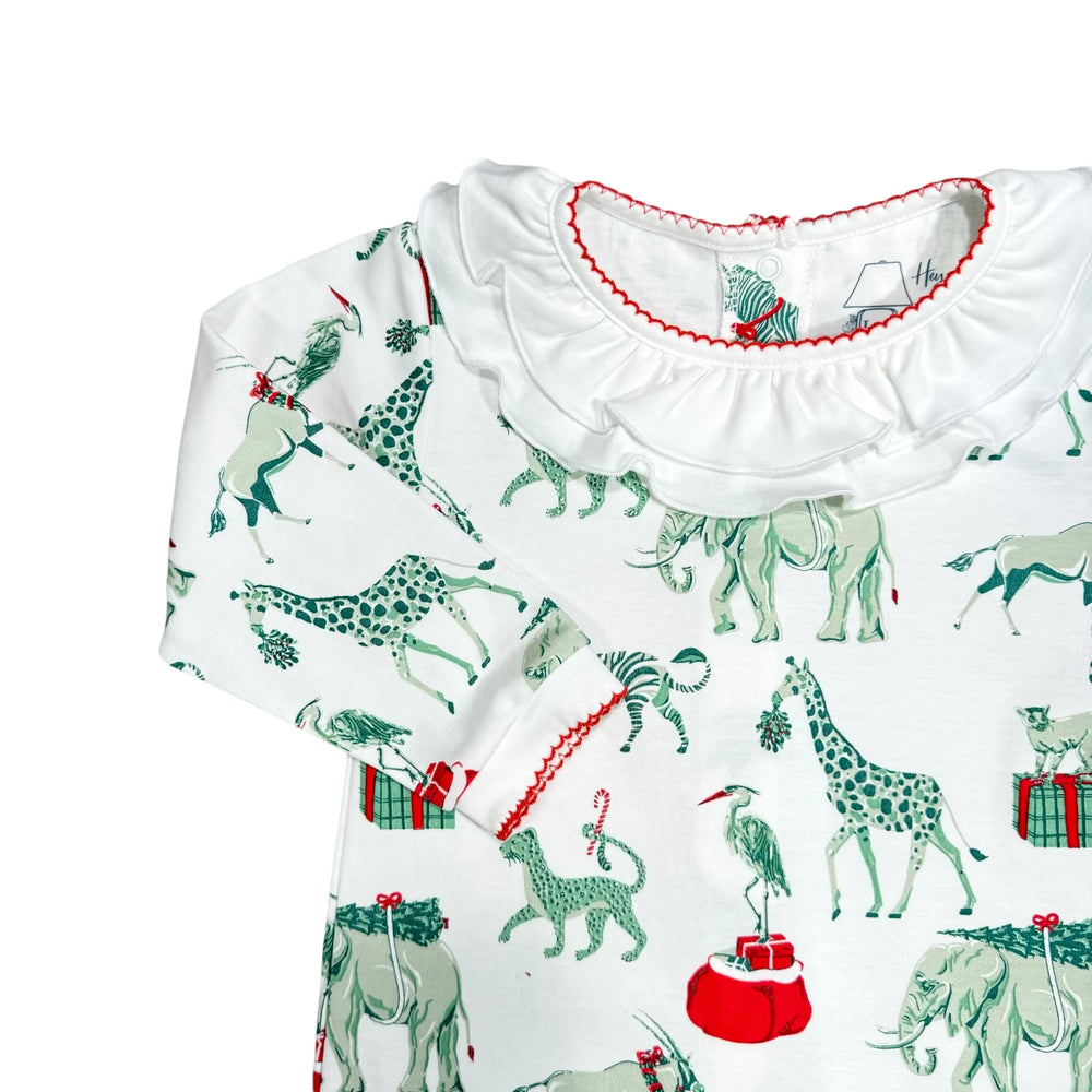Christmas Safari Ruffled Playsuit by Heyward House - alternate view