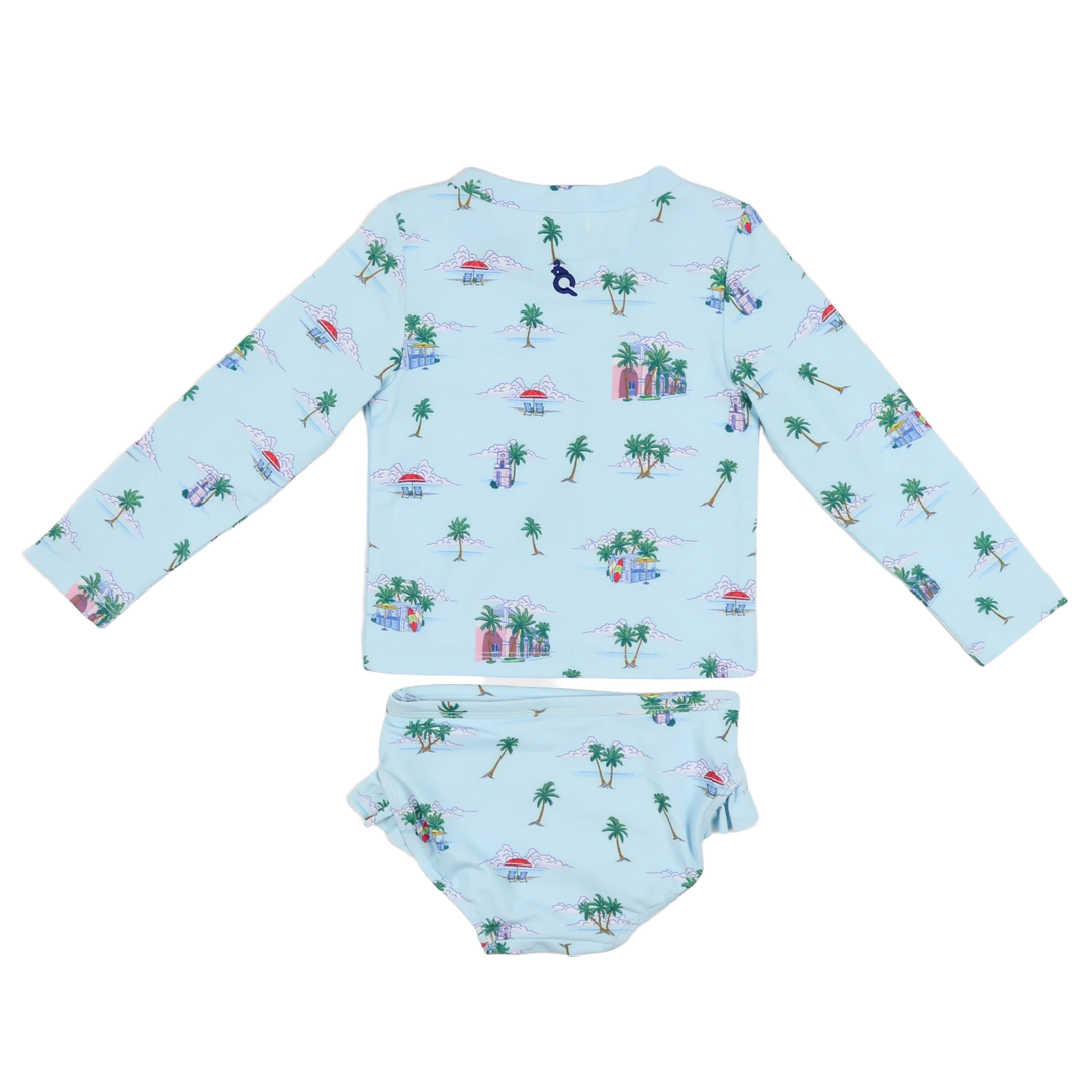 Coastal Getaway Girls' Swimsuit by Blue Quail - lifestyle view
