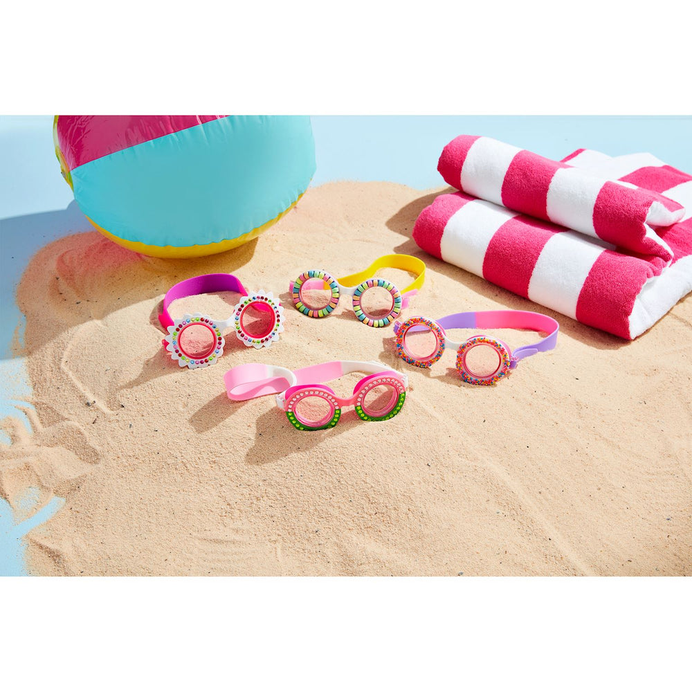 Green Girl Swim Goggles by Mud Pie - alternate view