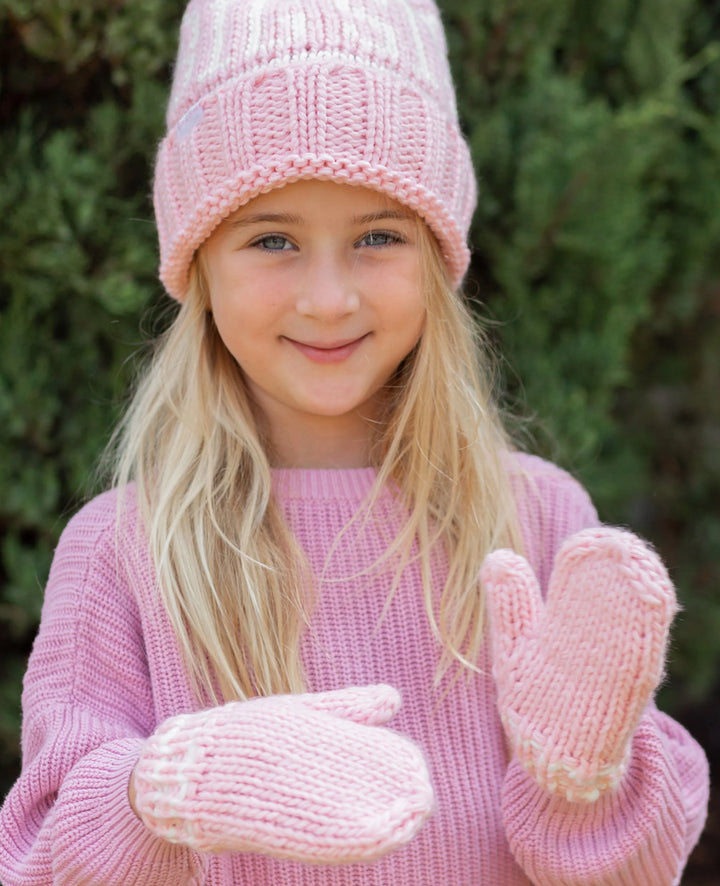 Knit Pink Mittens