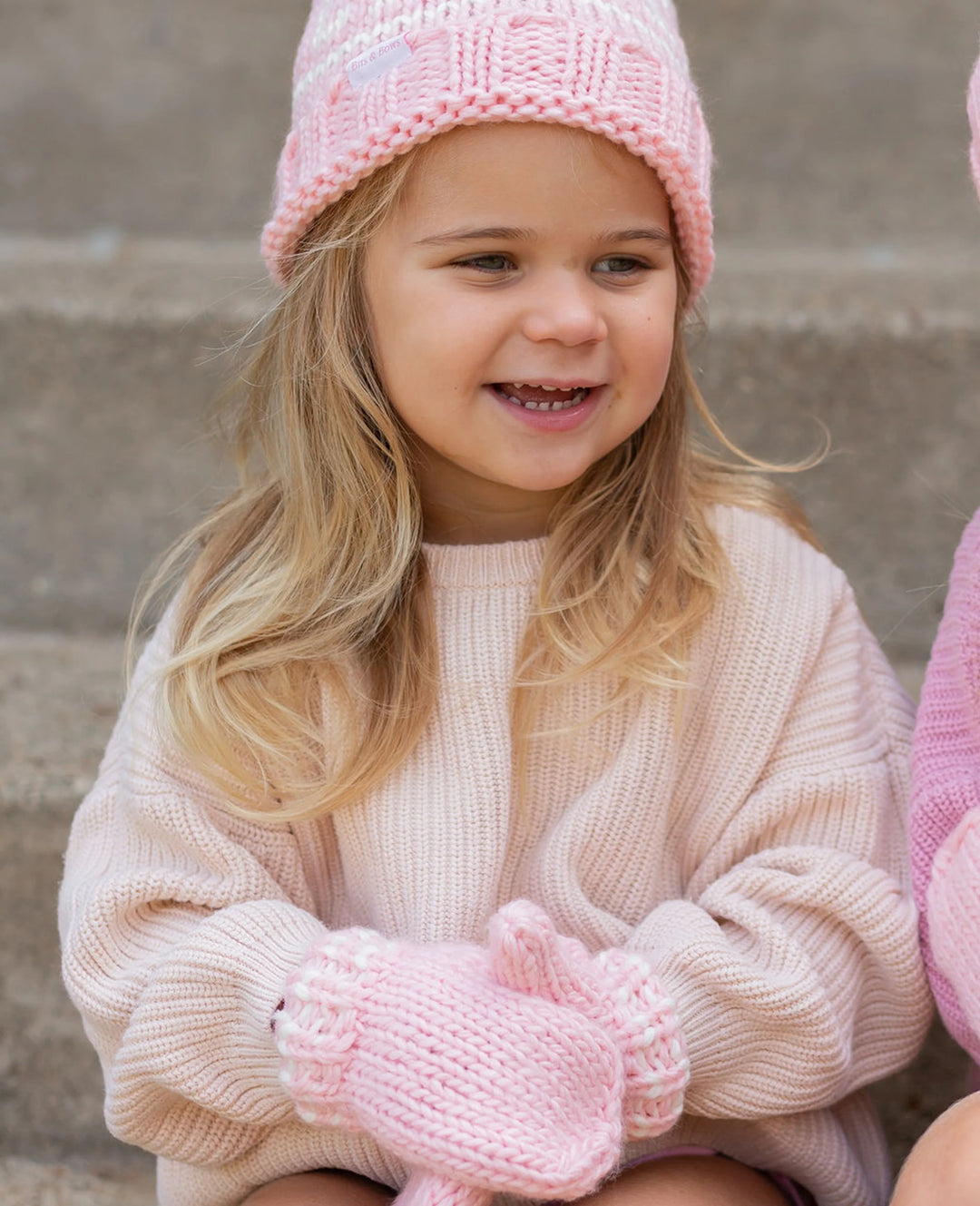 Knit Pink Mittens