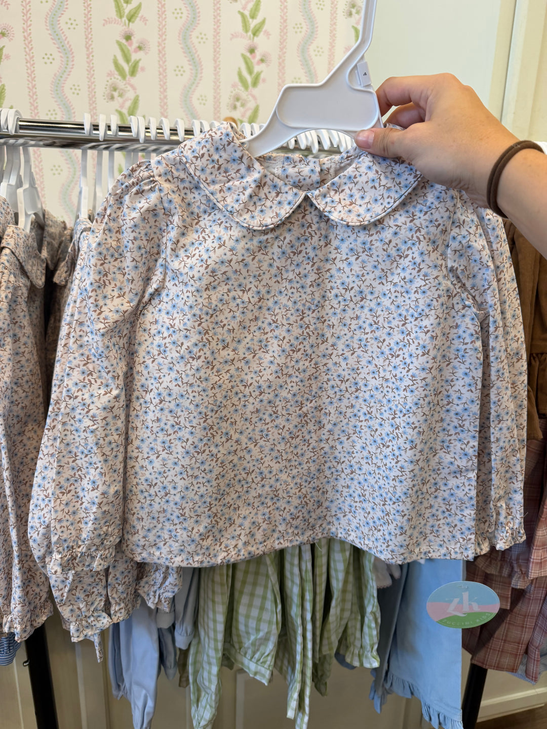 Dusty Blue Floral Ally Blouse