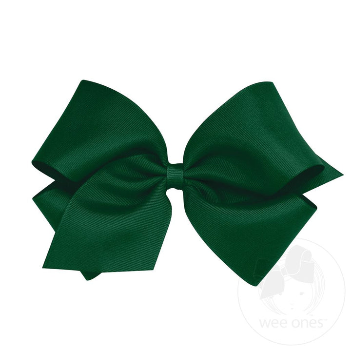 Forest Green Classic Grosgrain Hair Bow by Wee Ones - hair accessory