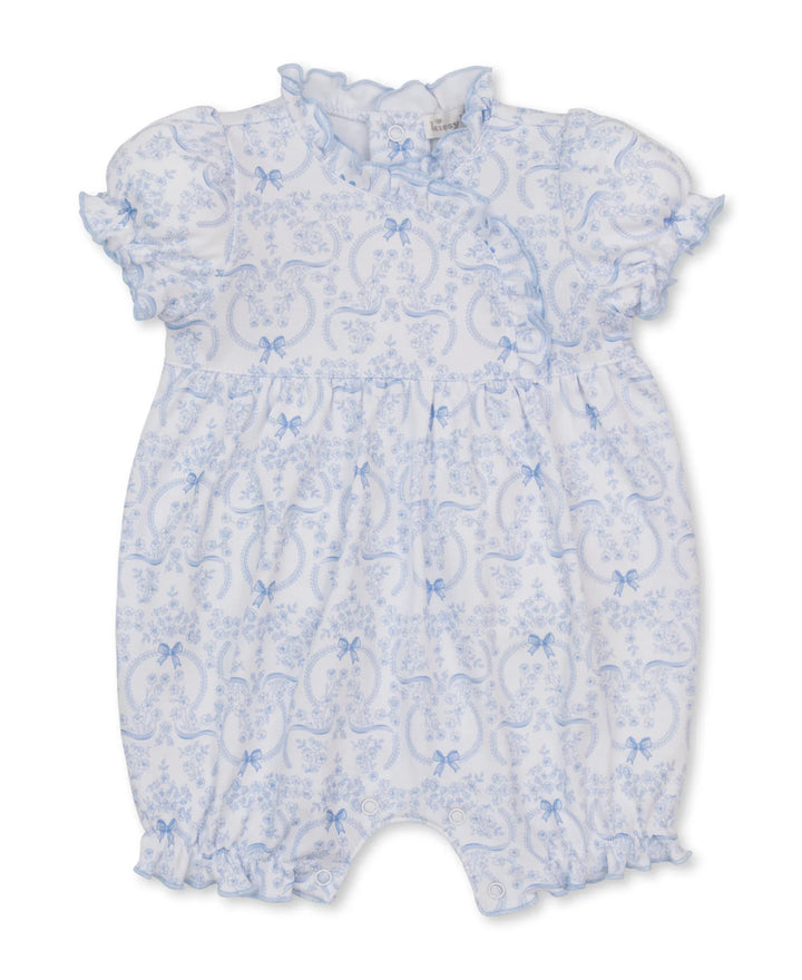 Delicate Blooming Bows Blue Short Playsuit