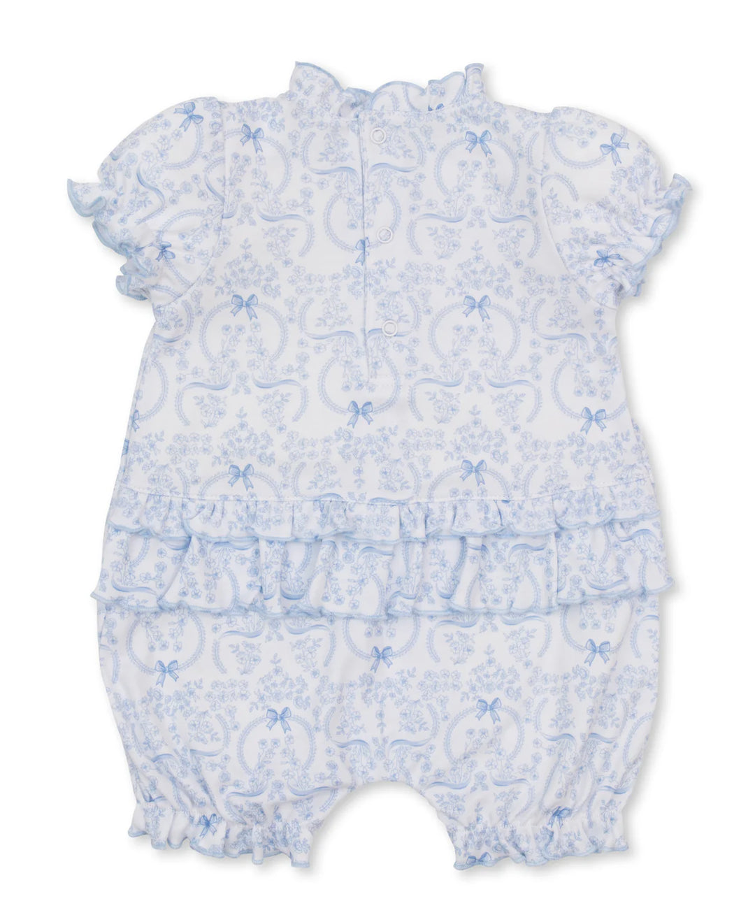 Delicate Blooming Bows Blue Short Playsuit
