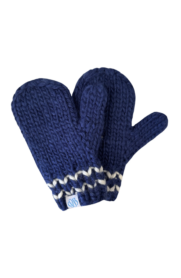 Knit Navy Mittens